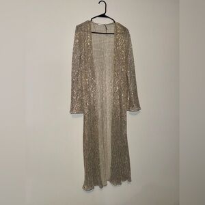 Caramel Silver and Gold Sequin Cardigan